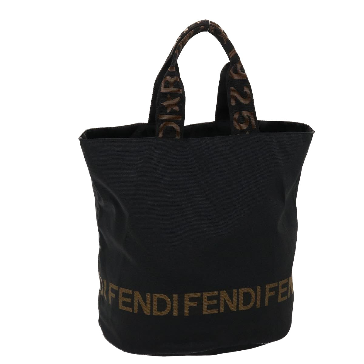 FENDI Tote Bag Nylon Black Auth yb172