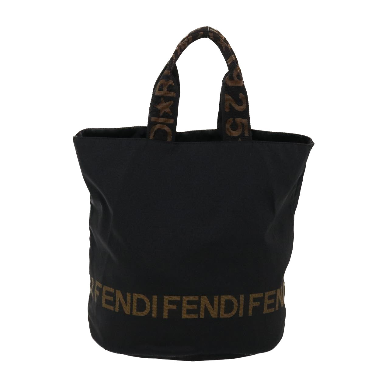 FENDI Tote Bag Nylon Black Auth yb172