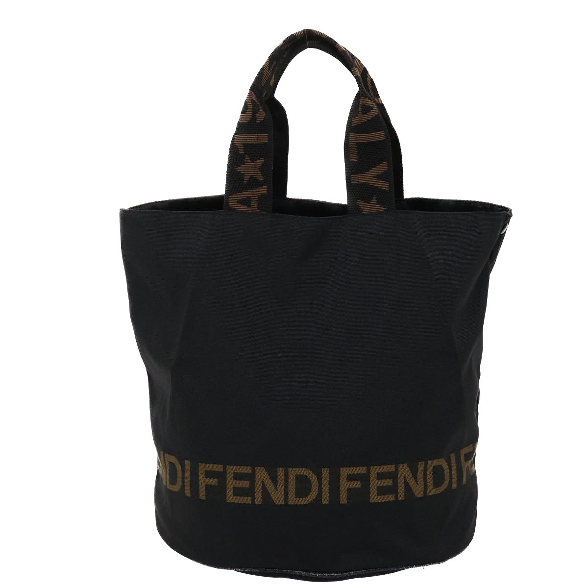 FENDI Tote Bag Nylon Black Auth yb172 - 0