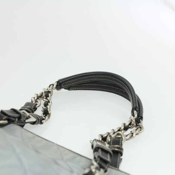 PRADA Chain Shoulder Bag Nylon Light Blue Auth ac1036