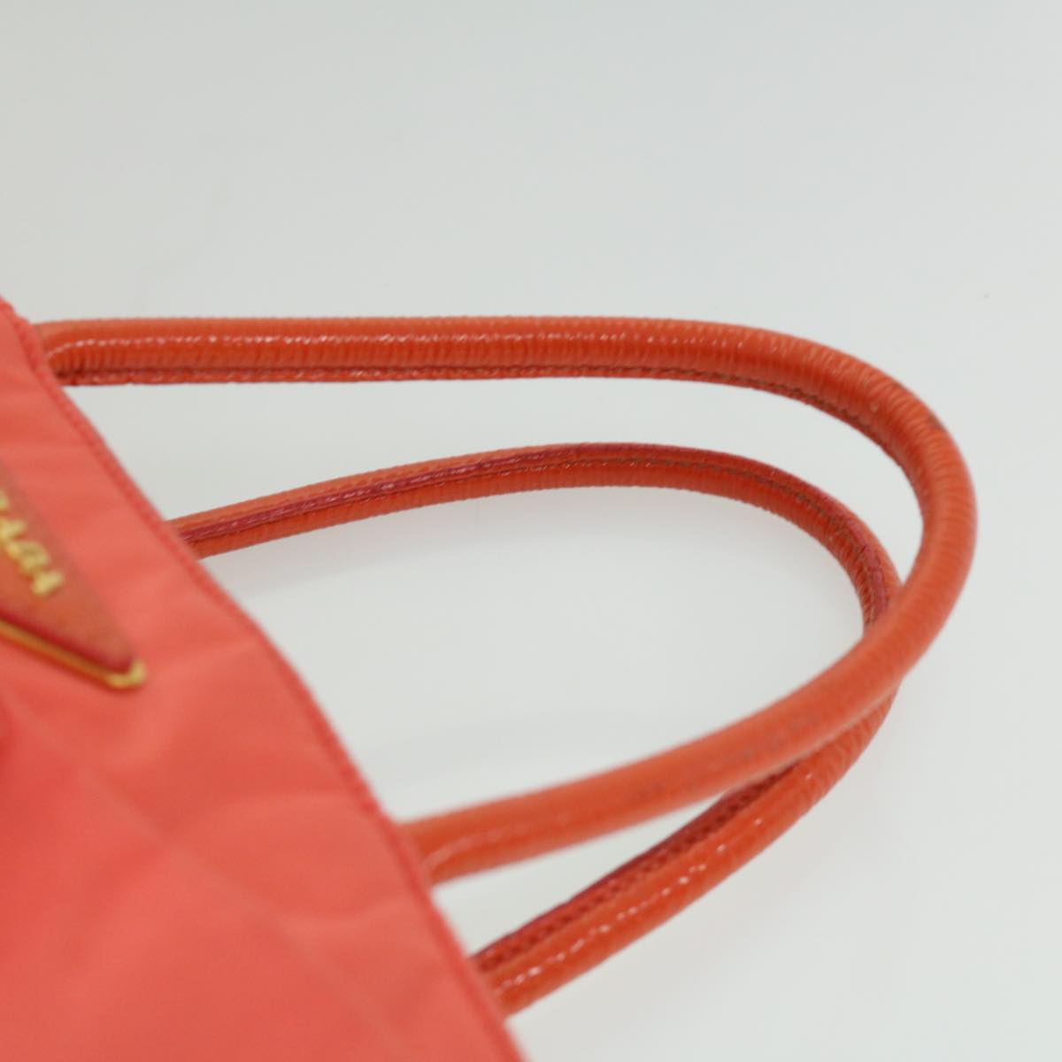 PRADA Hand Bag Nylon Orange Auth ac1090