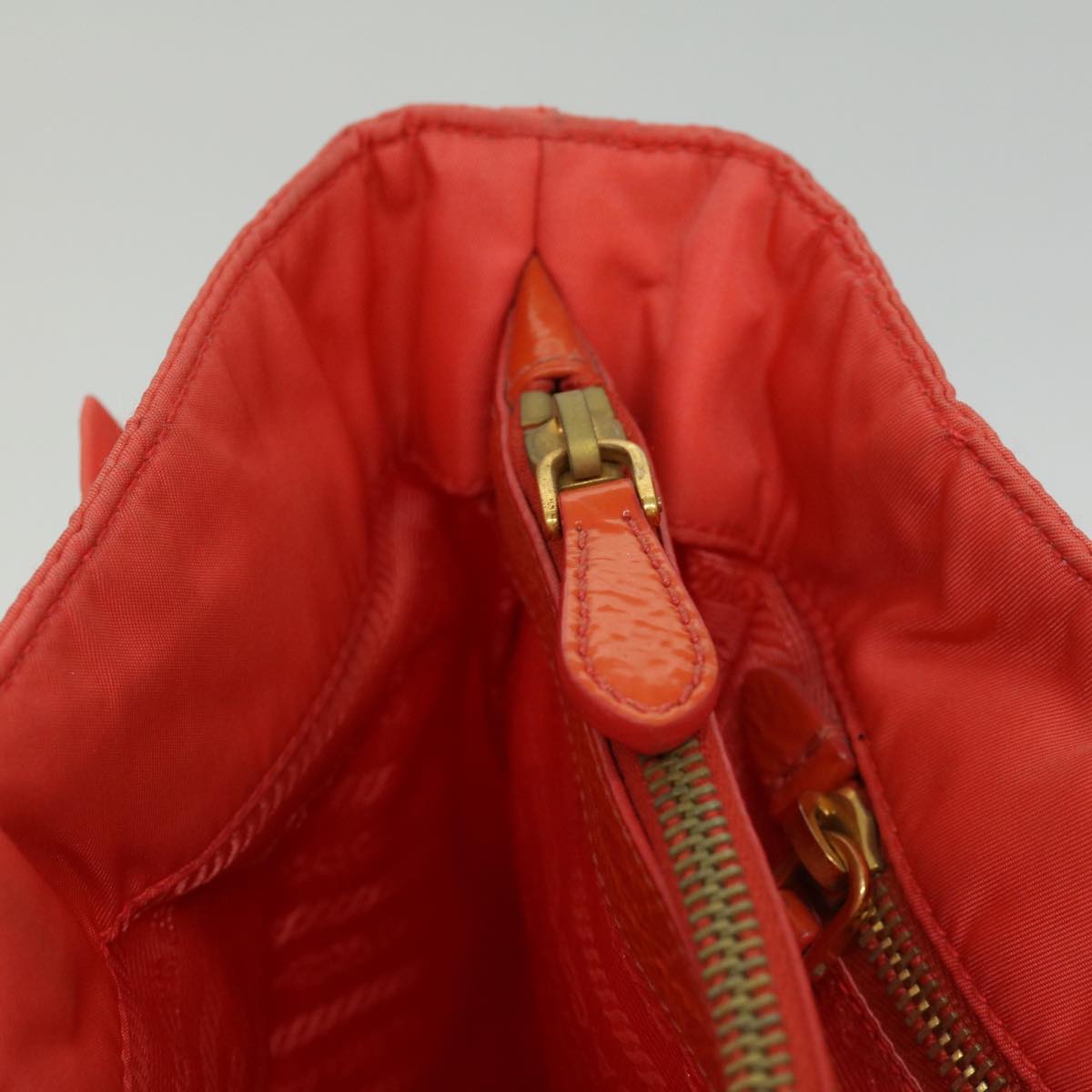 PRADA Hand Bag Nylon Orange Auth ac1090