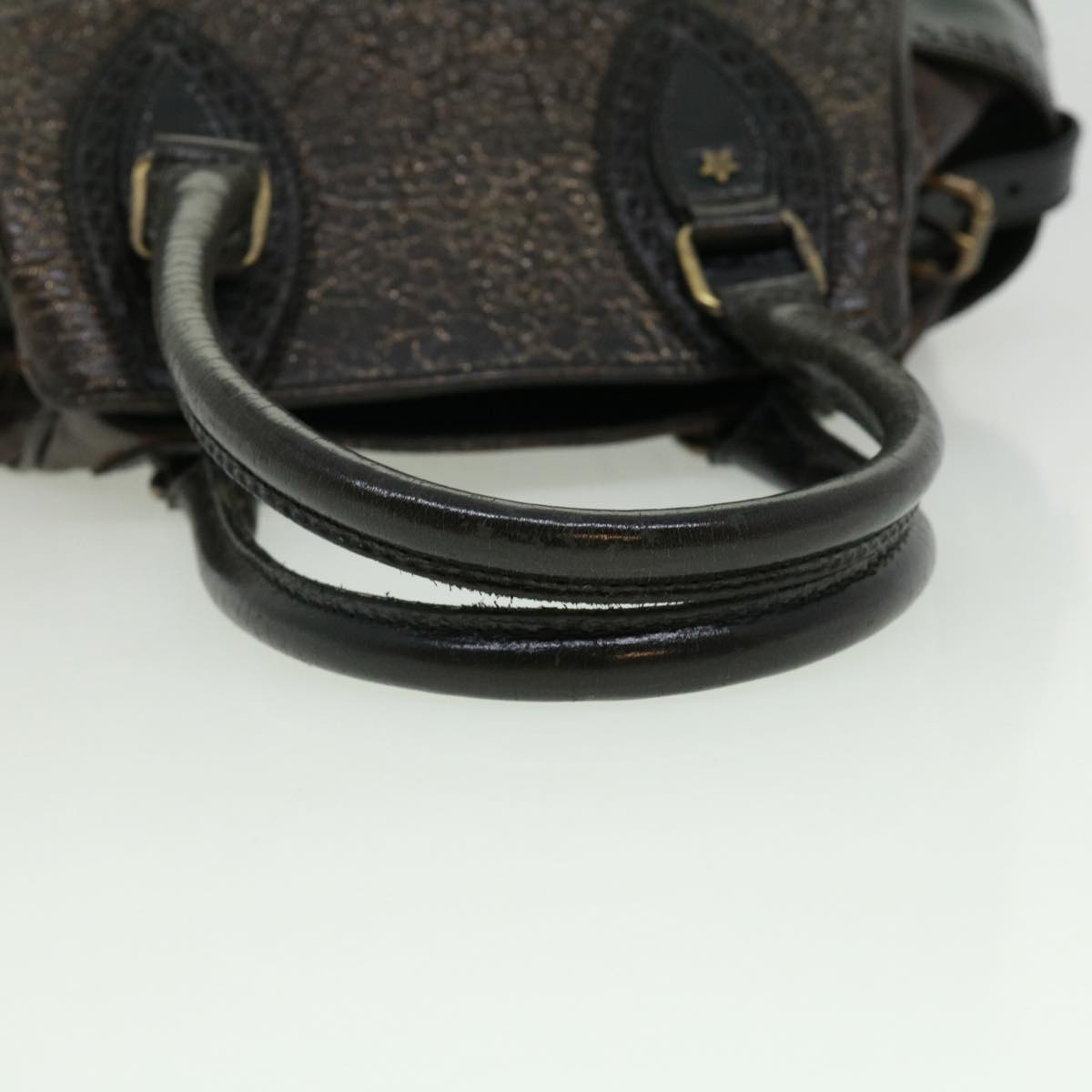 FENDI Hand Bag Leather Brown Auth ac1144