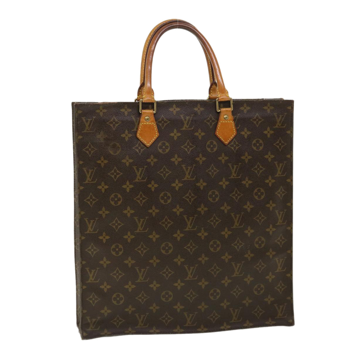 LOUIS VUITTON Monogram Sac Plat Hand Bag M51140 LV Auth ac1195