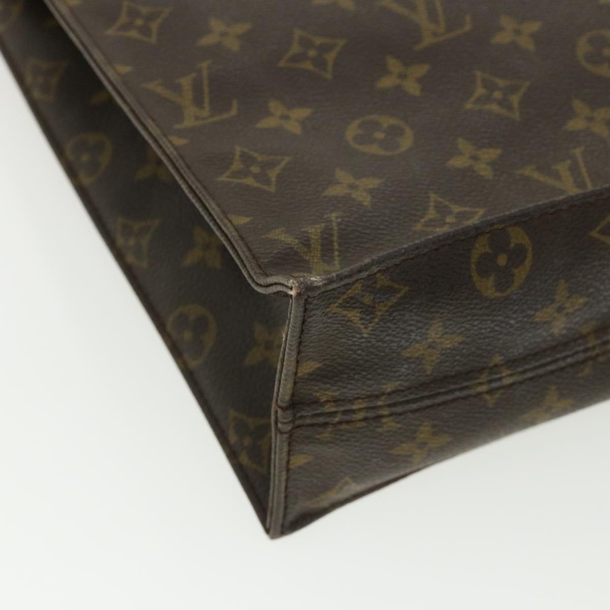 LOUIS VUITTON Monogram Sac Plat Hand Bag M51140 LV Auth ac1195