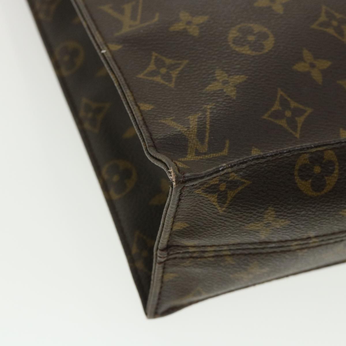 LOUIS VUITTON Monogram Sac Plat Hand Bag M51140 LV Auth ac1195