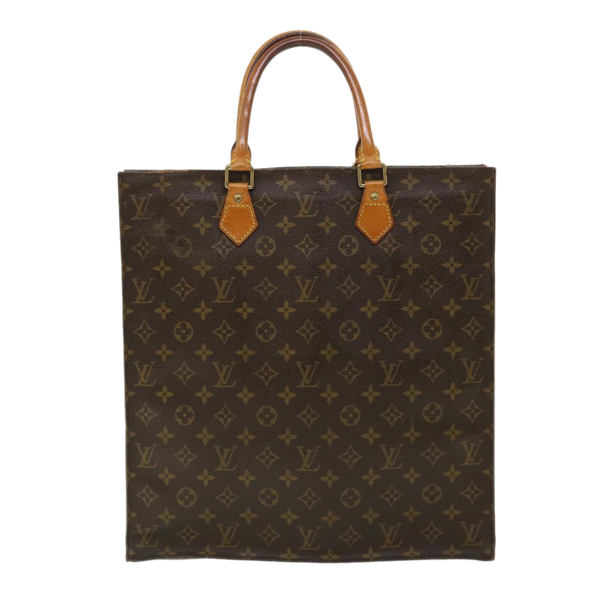 LOUIS VUITTON Monogram Sac Plat Hand Bag M51140 LV Auth ac1195