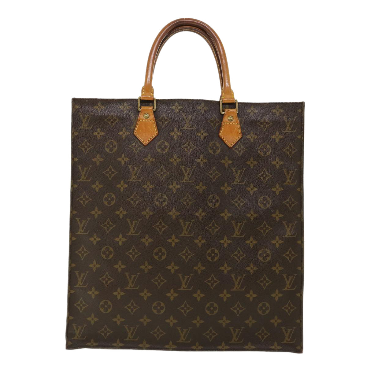 LOUIS VUITTON Monogram Sac Plat Hand Bag M51140 LV Auth ac1195 - 0