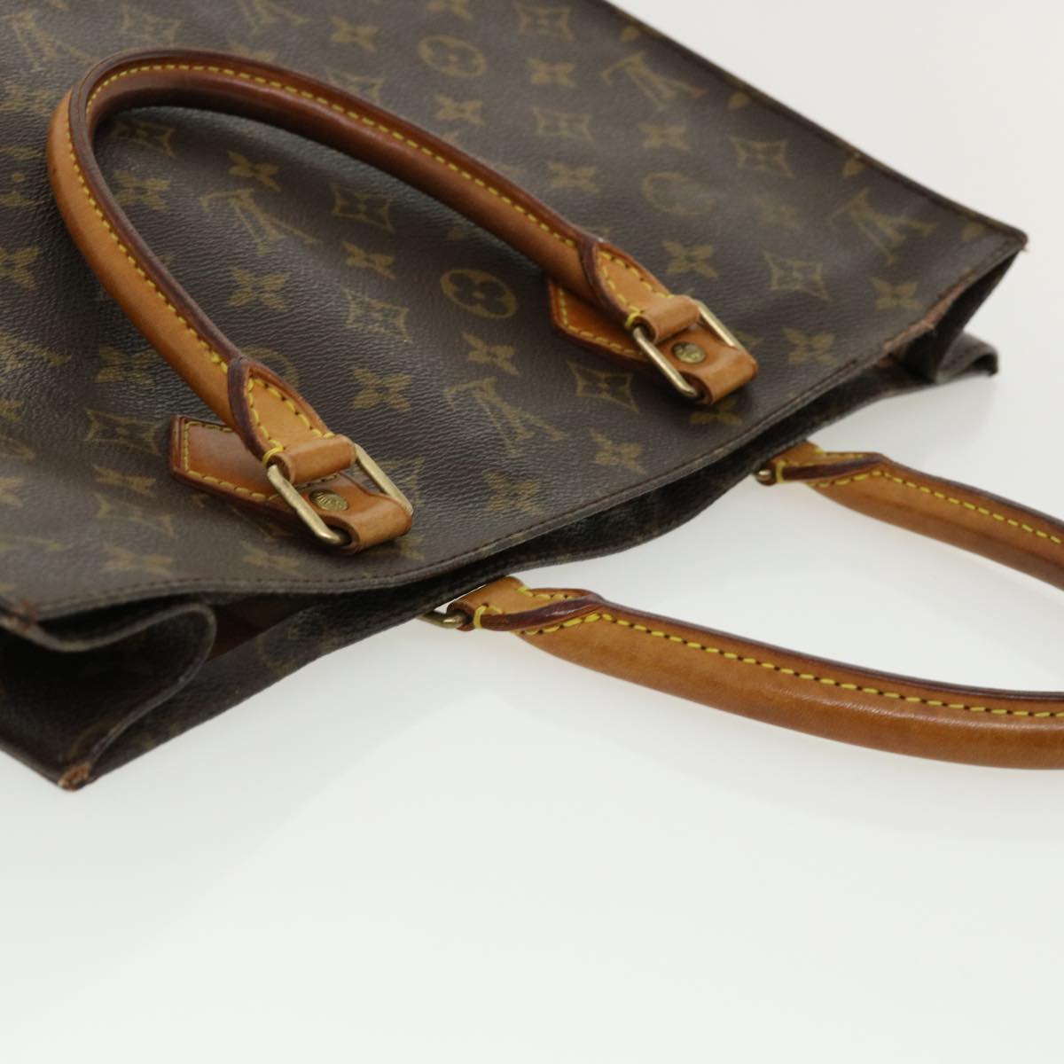 LOUIS VUITTON Monogram Sac Plat Hand Bag M51140 LV Auth ac1195