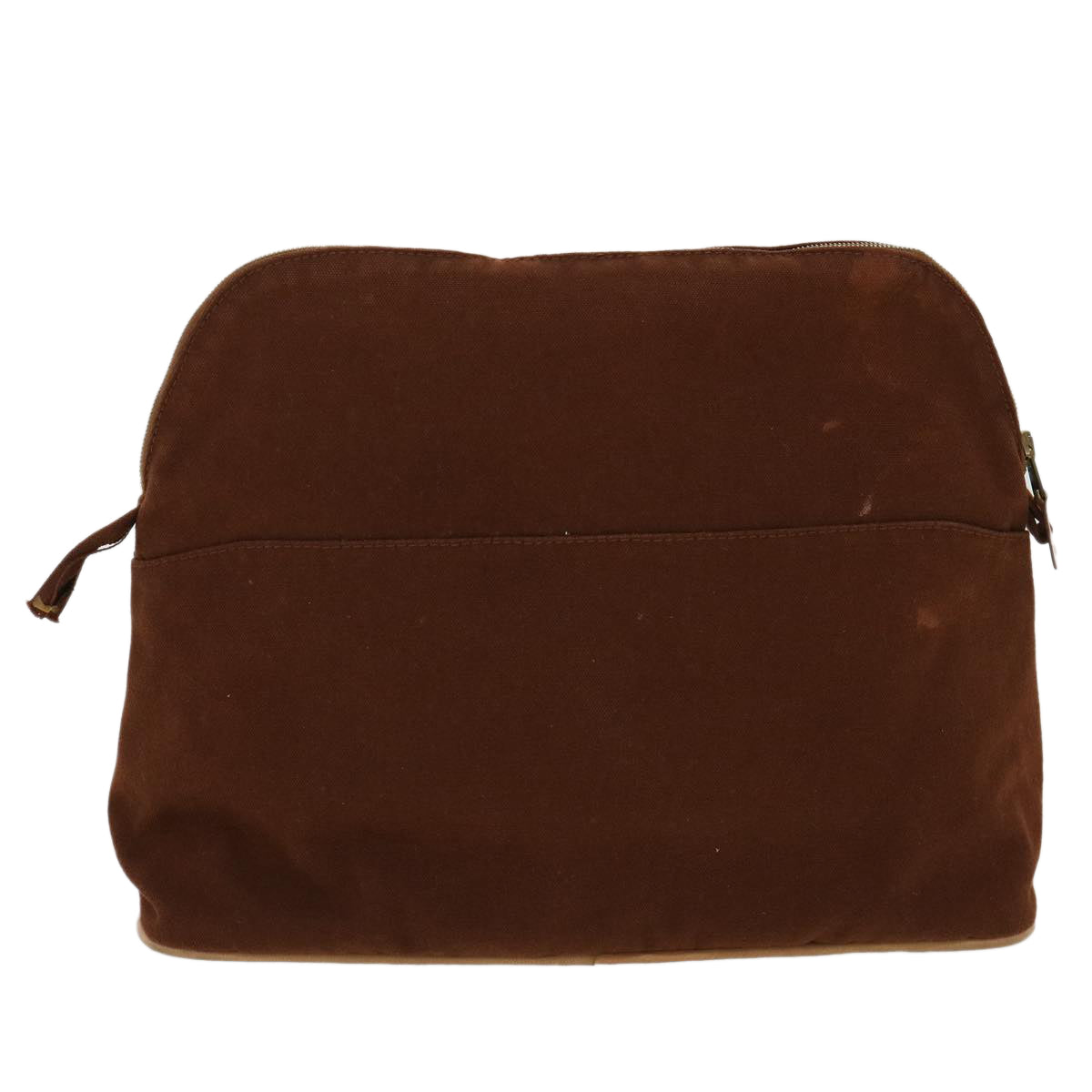 HERMES Bolide Pouch Canvas Brown Auth ac1226