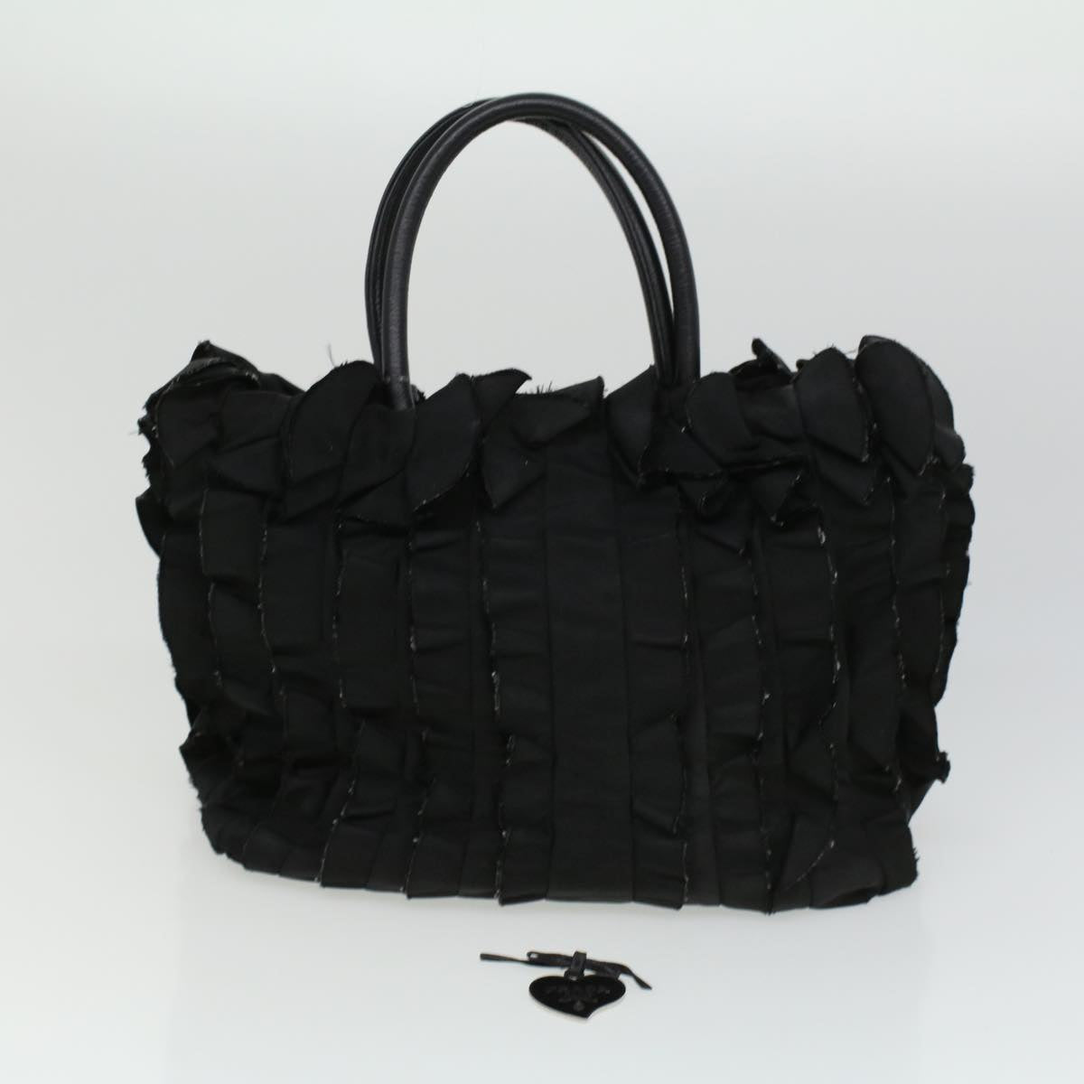 PRADA Hand Bag Nylon Black Auth ac1238