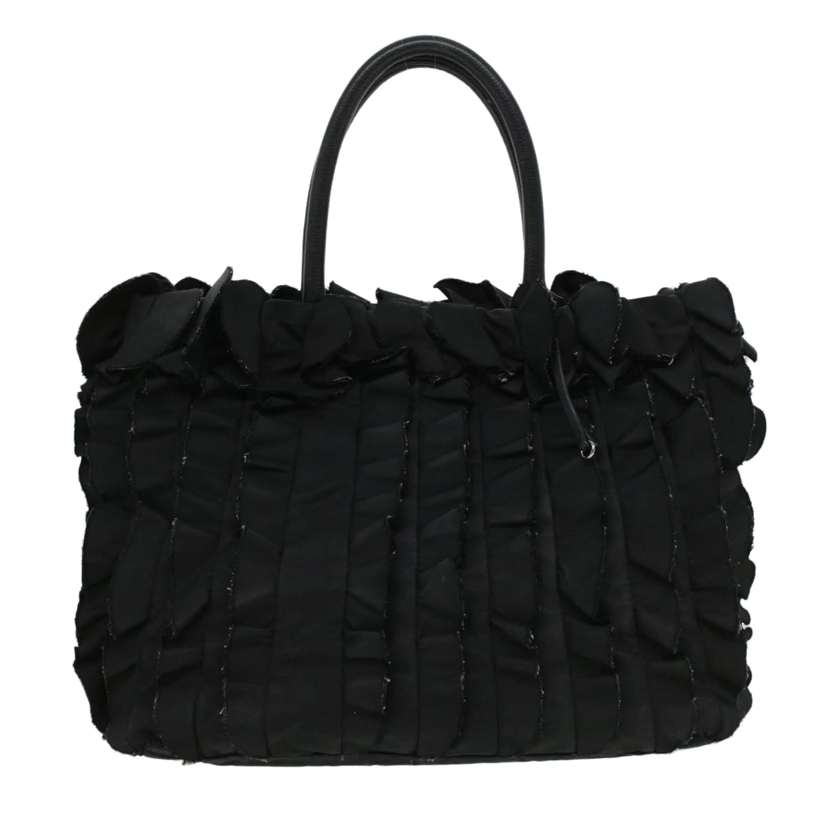 PRADA Hand Bag Nylon Black Auth ac1238