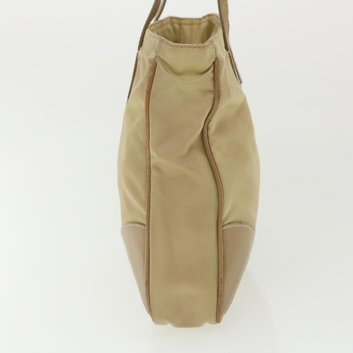 PRADA Hand Bag Nylon Beige Auth ac1294