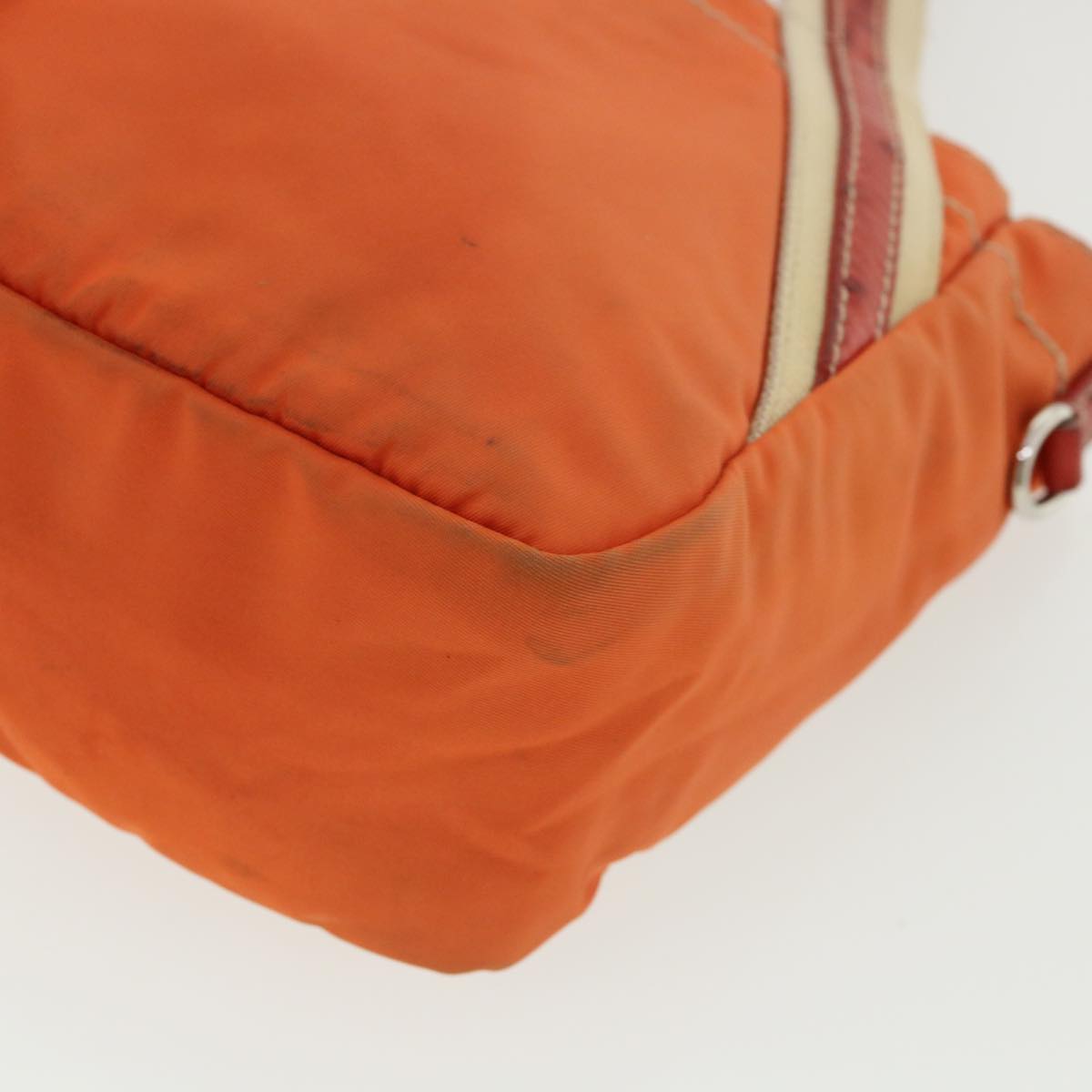 PRADA Hand Bag Nylon Orange Auth ac1296