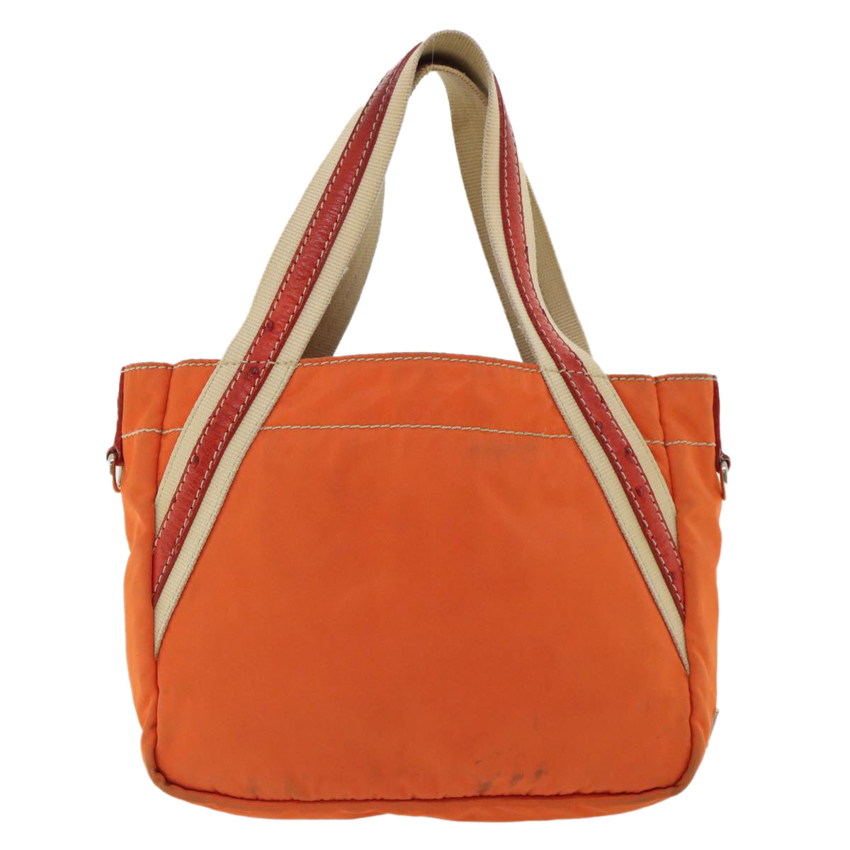 PRADA Hand Bag Nylon Orange Auth ac1296 - 0