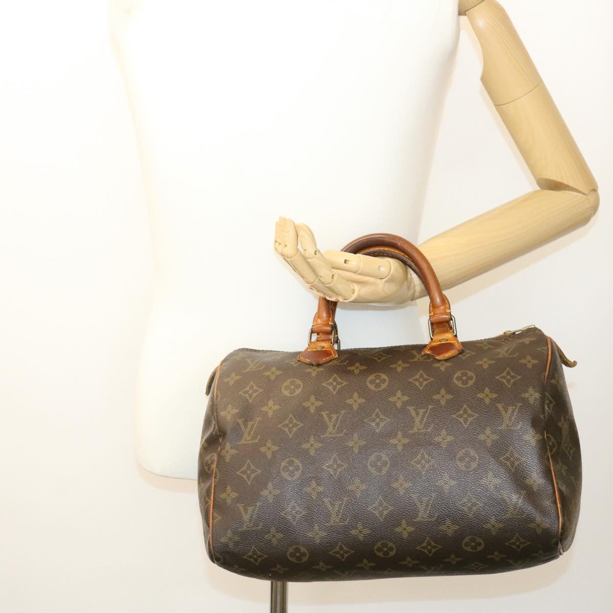 LOUIS VUITTON Monogram Speedy 30 Hand Bag M41526 LV Auth ac139