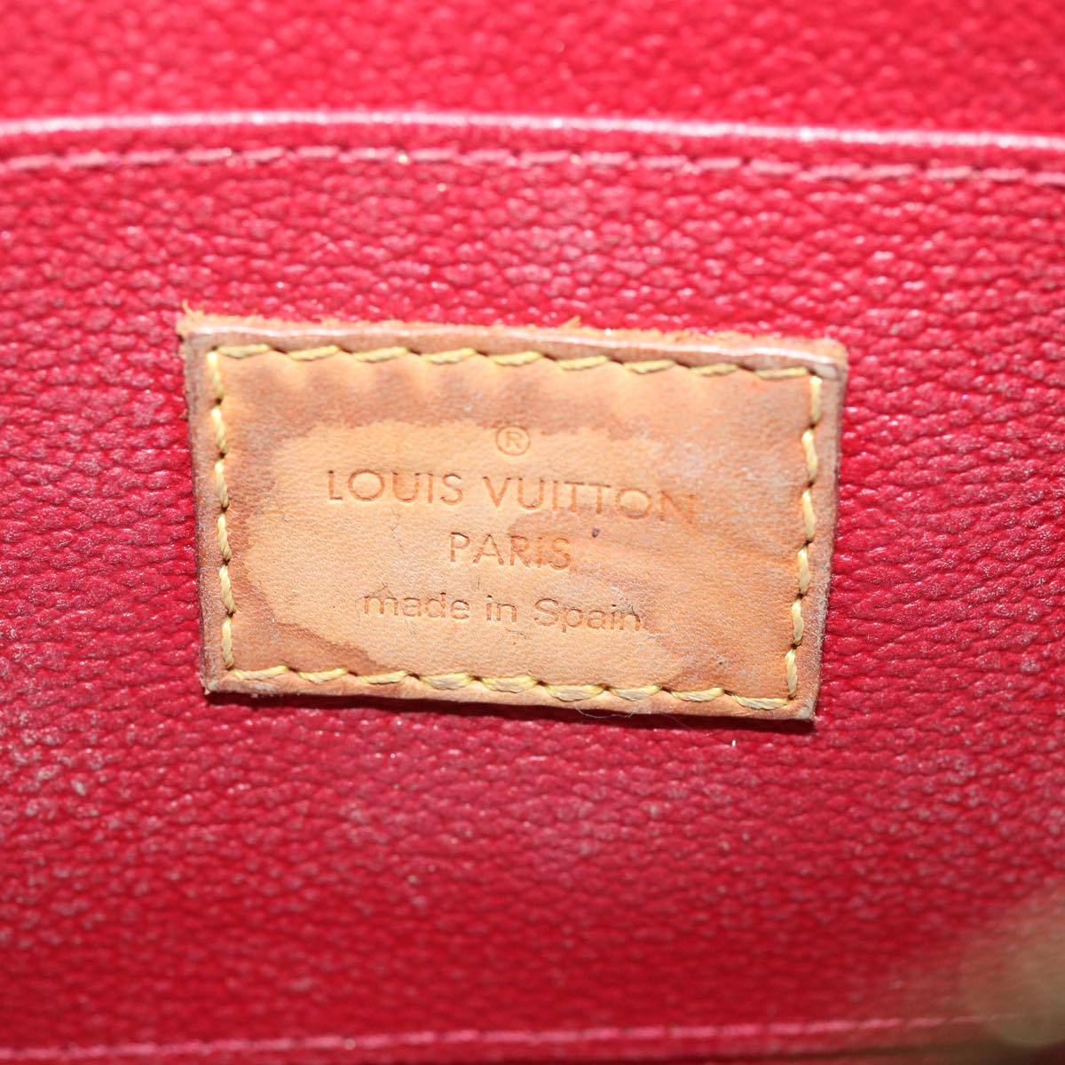 LOUIS VUITTON Vernis Pochette Cosmetic Pouch Pomme D'amour M91496 LV Auth ac1404