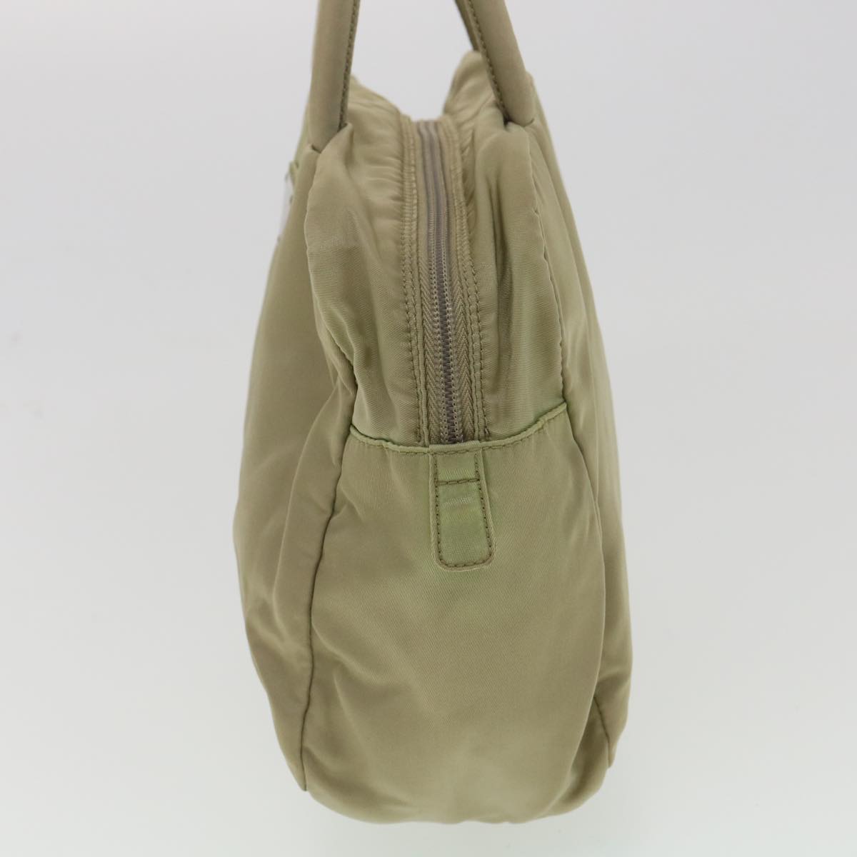 PRADA Hand Bag Nylon Beige Auth ac1425
