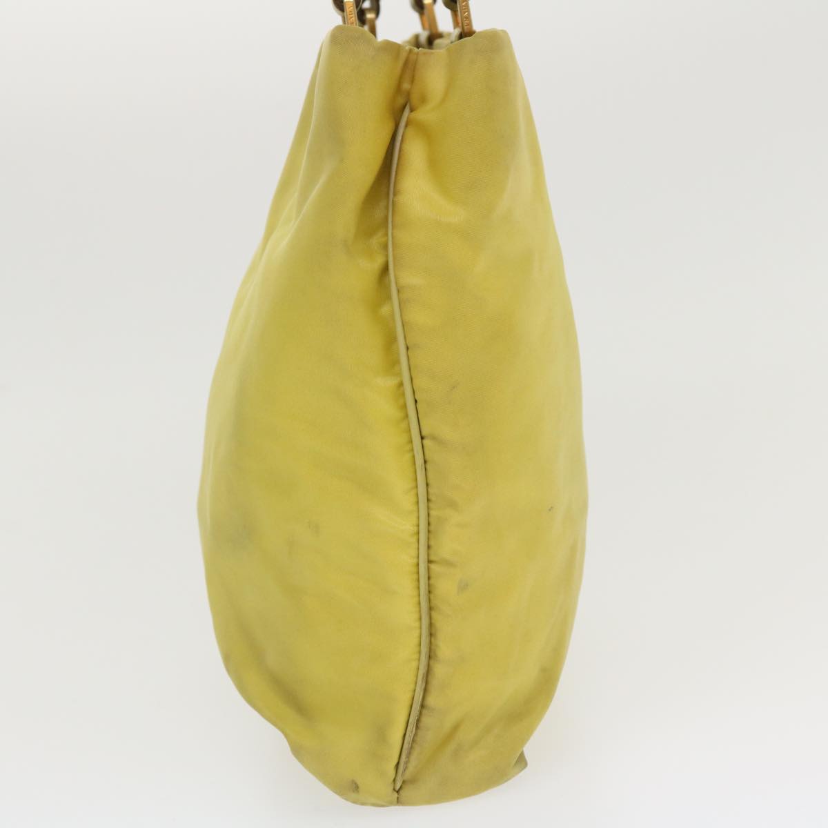 PRADA Shoulder Bag Nylon Yellow Auth ac1462