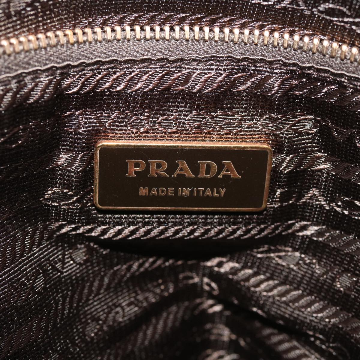 PRADA Hand Bag Nylon Brown Auth ac1463