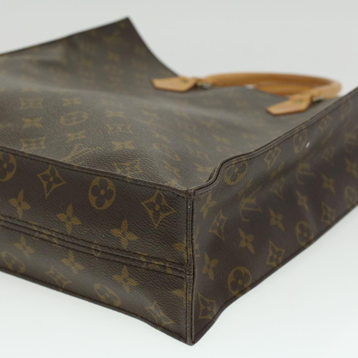 LOUIS VUITTON Monogram Sac Plat Hand Bag M51140 LV Auth ac1466