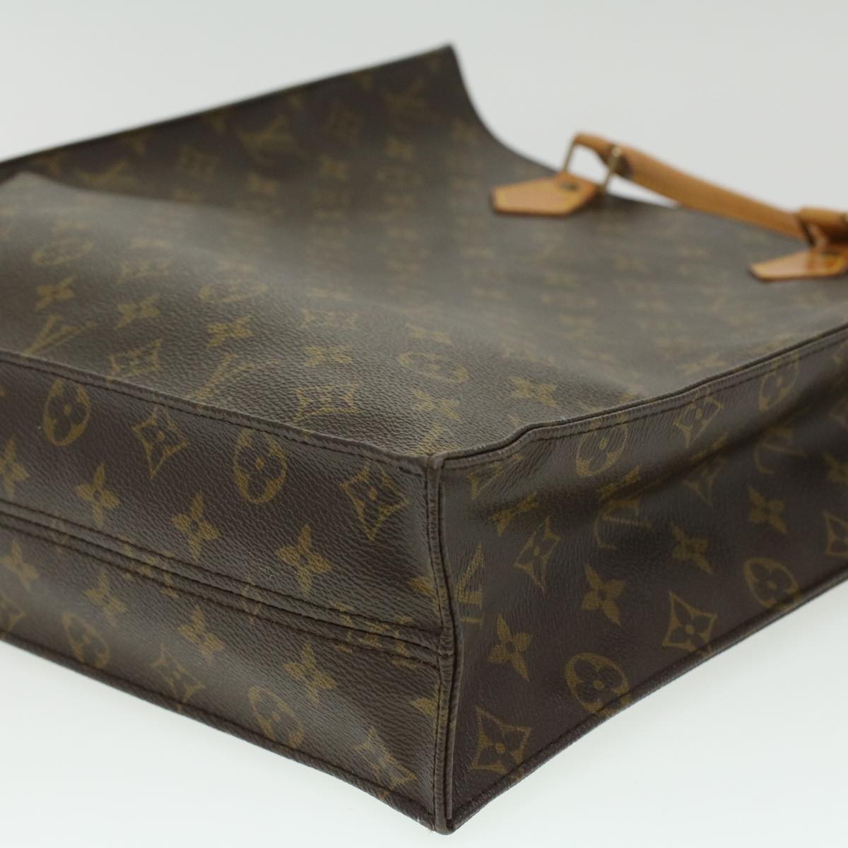 LOUIS VUITTON Monogram Sac Plat Hand Bag M51140 LV Auth ac1466