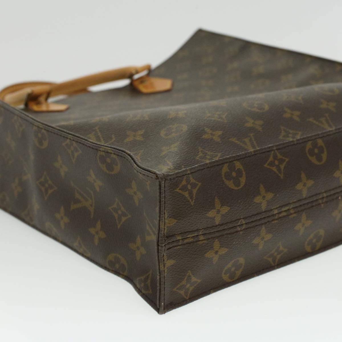 LOUIS VUITTON Monogram Sac Plat Hand Bag M51140 LV Auth ac1466