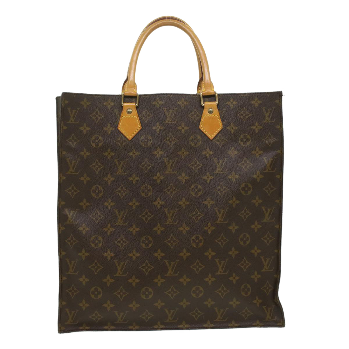 LOUIS VUITTON Monogram Sac Plat Hand Bag M51140 LV Auth ac1466