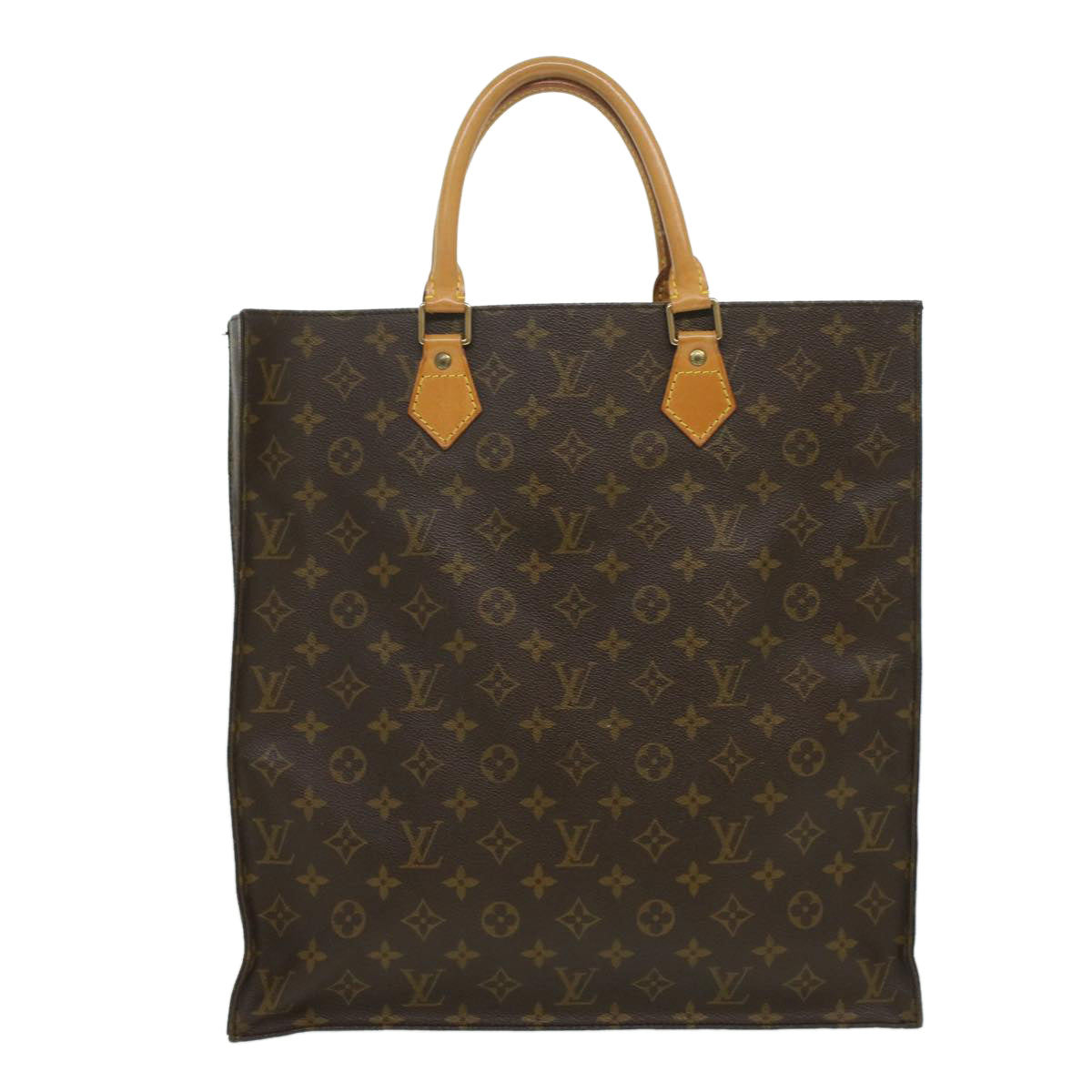 LOUIS VUITTON Monogram Sac Plat Hand Bag M51140 LV Auth ac1466 - 0