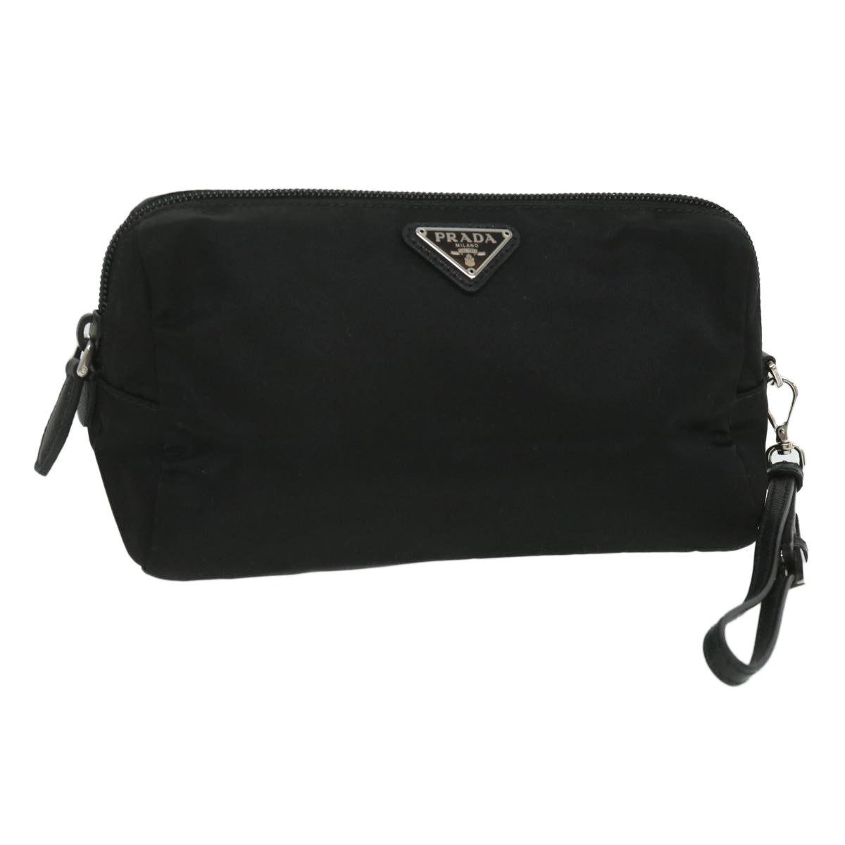 PRADA Pouch Nylon Black Auth ac1478