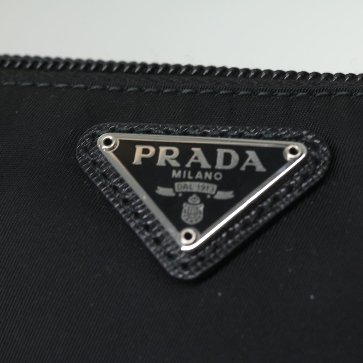 PRADA Pouch Nylon Black Auth ac1478