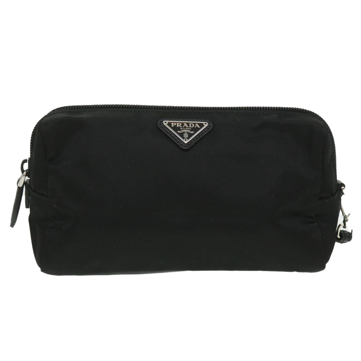 PRADA Pouch Nylon Black Auth ac1478