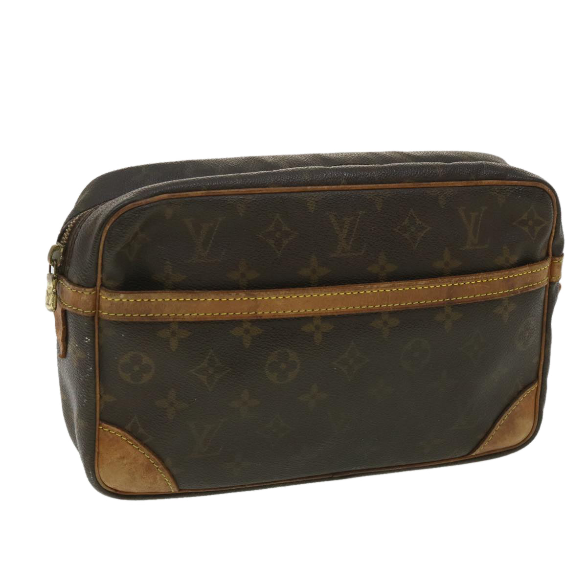 LOUIS VUITTON Monogram Compiegne 28 Clutch Bag M51845 LV Auth ac1487