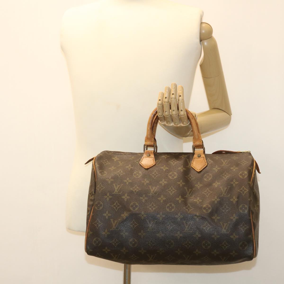 LOUIS VUITTON Monogram Speedy 35 Hand Bag M41524 LV Auth ac1621