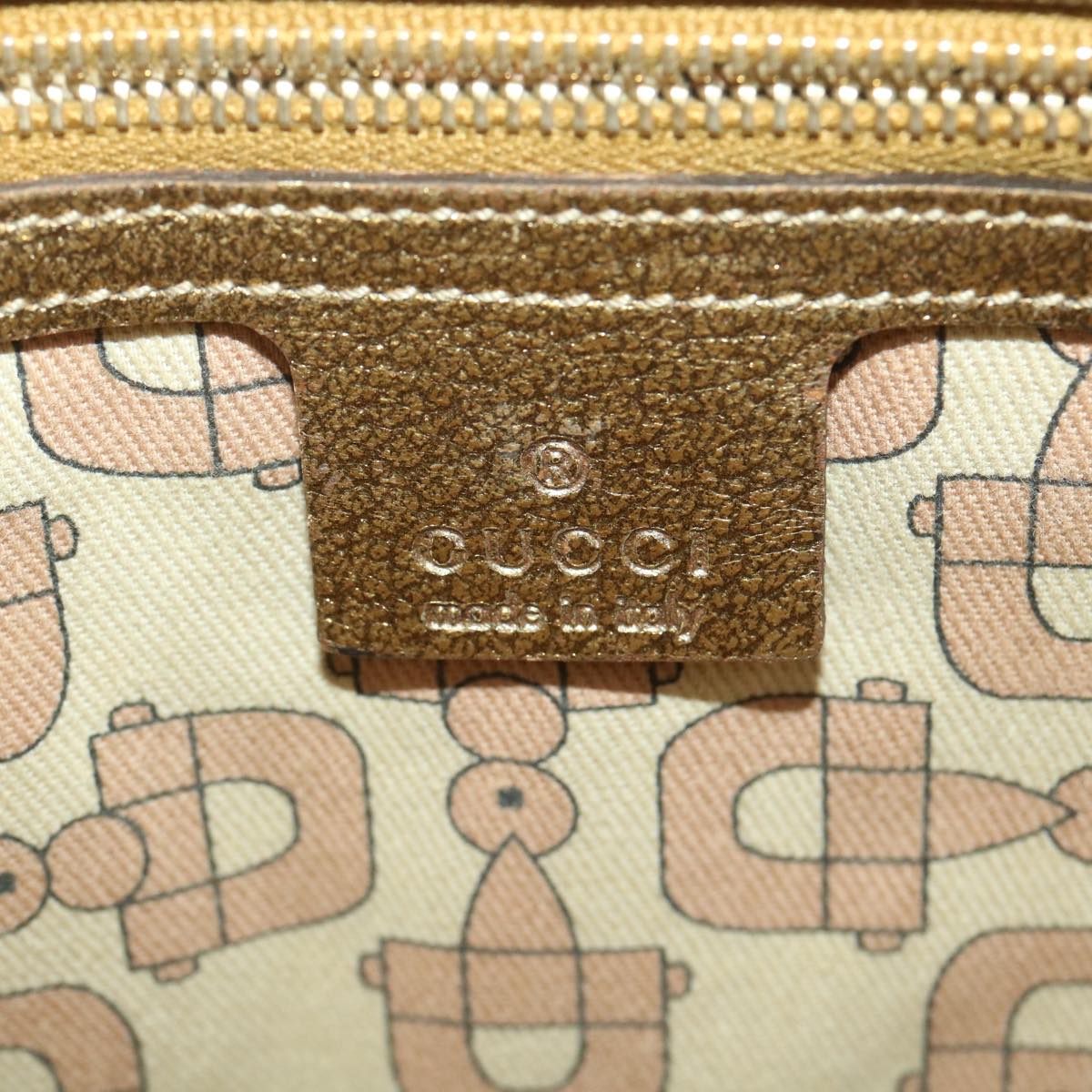 GUCCI GG Canvas Tote Bag Beige Gold 137396 Auth ac1626