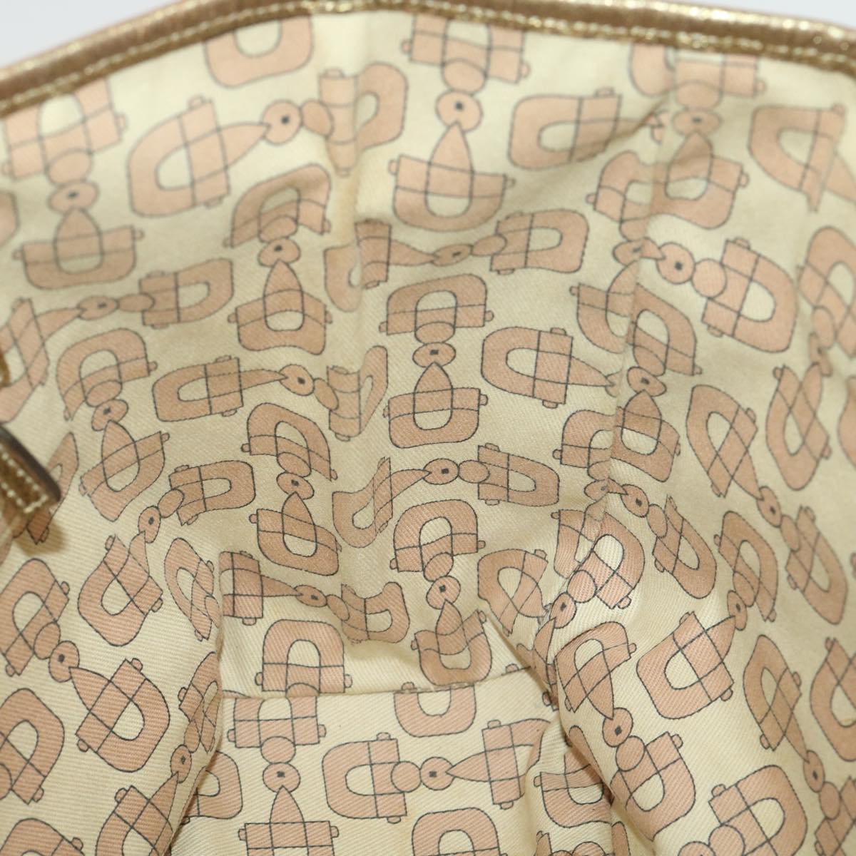 GUCCI GG Canvas Tote Bag Beige Gold 137396 Auth ac1626