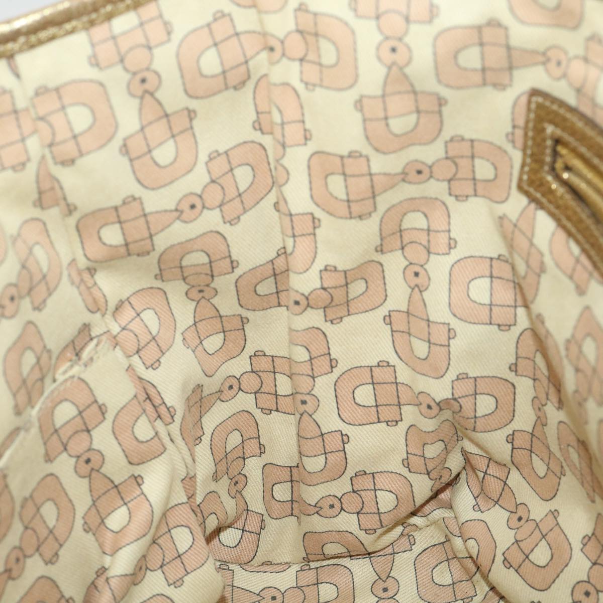 GUCCI GG Canvas Tote Bag Beige Gold 137396 Auth ac1626