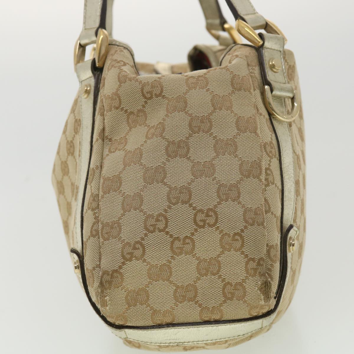 GUCCI GG Canvas Shoulder Bag Beige 130736 Auth ac1684