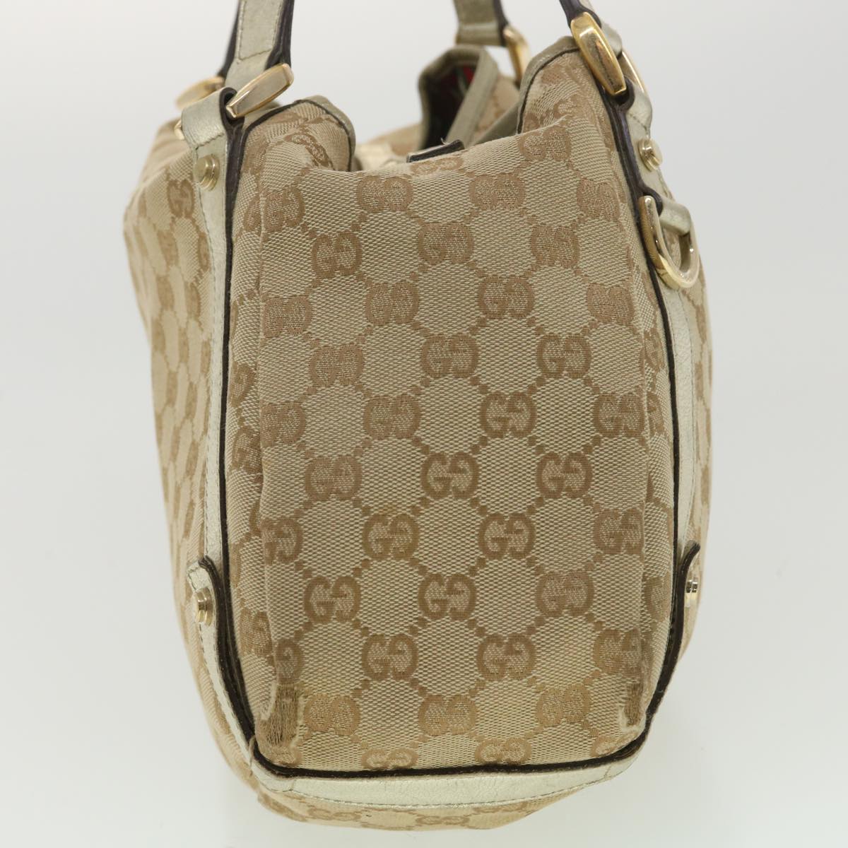 GUCCI GG Canvas Shoulder Bag Beige 130736 Auth ac1684