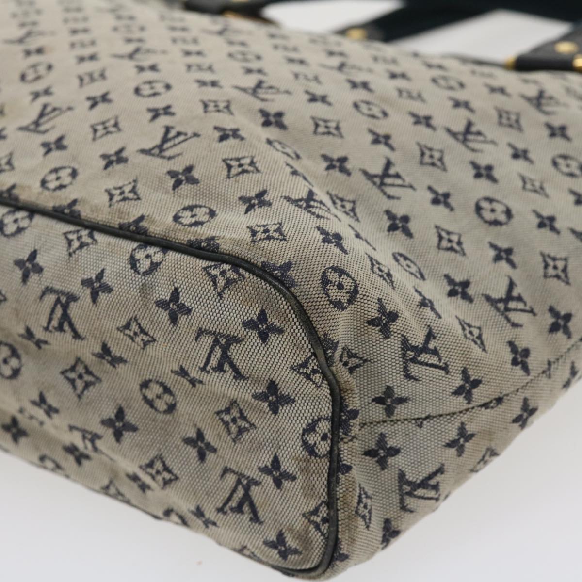 LOUIS VUITTON Monogram Mini Lucille GM Tote Bag Blue M92675 LV Auth ac1727