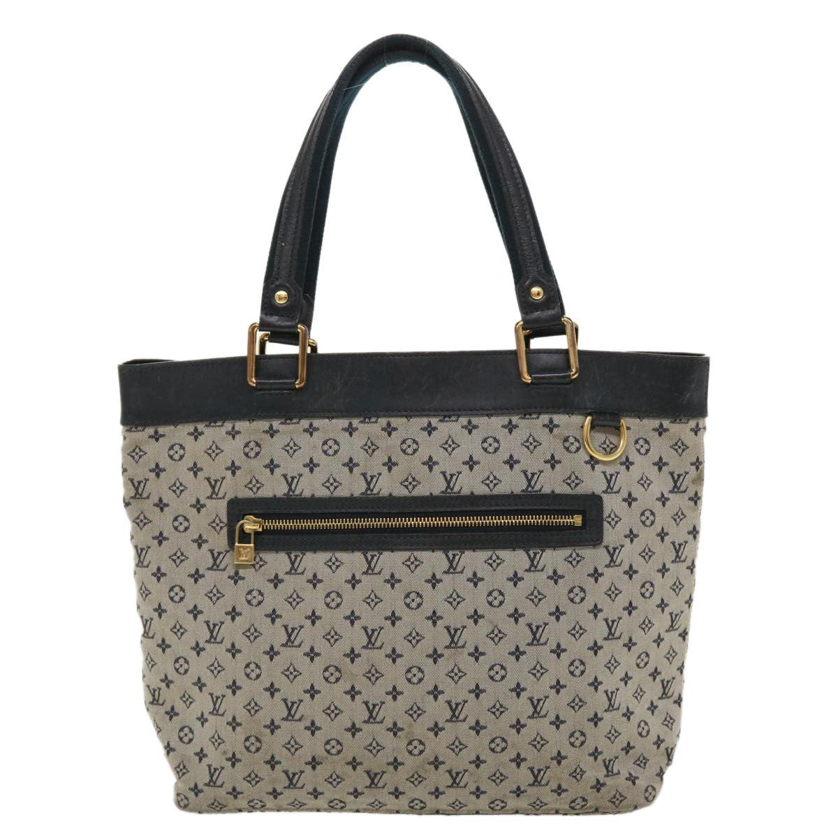 LOUIS VUITTON Monogram Mini Lucille GM Tote Bag Blue M92675 LV Auth ac1727