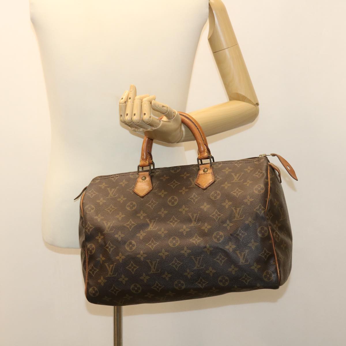 LOUIS VUITTON Monogram Speedy 35 Hand Bag M41524 LV Auth ac1733