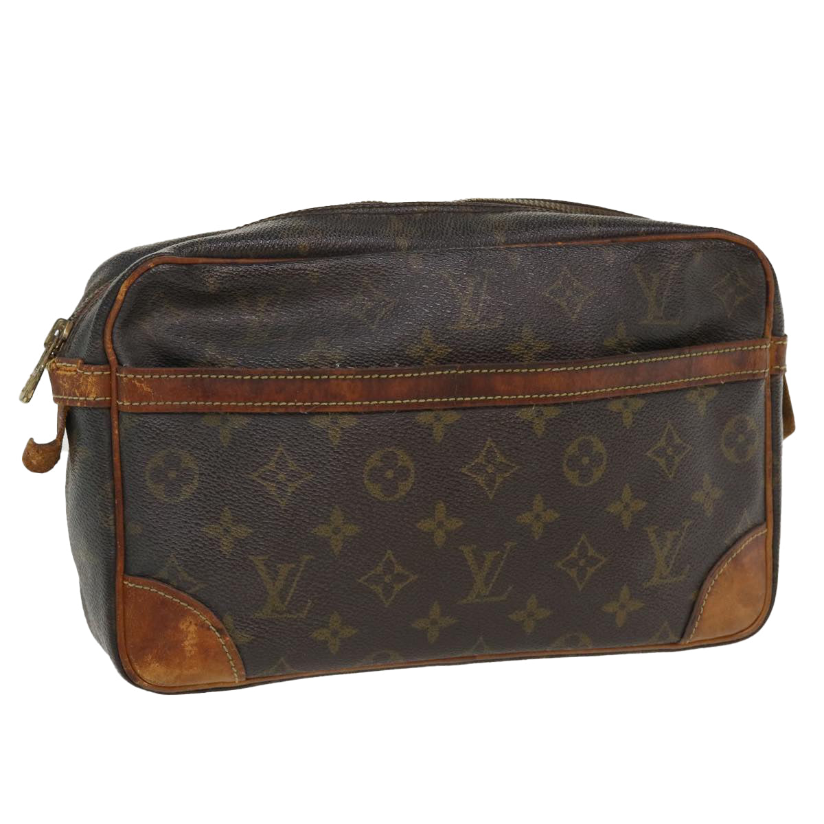 LOUIS VUITTON Monogram Compiegne 28 Clutch Bag M51845 LV Auth ac1739