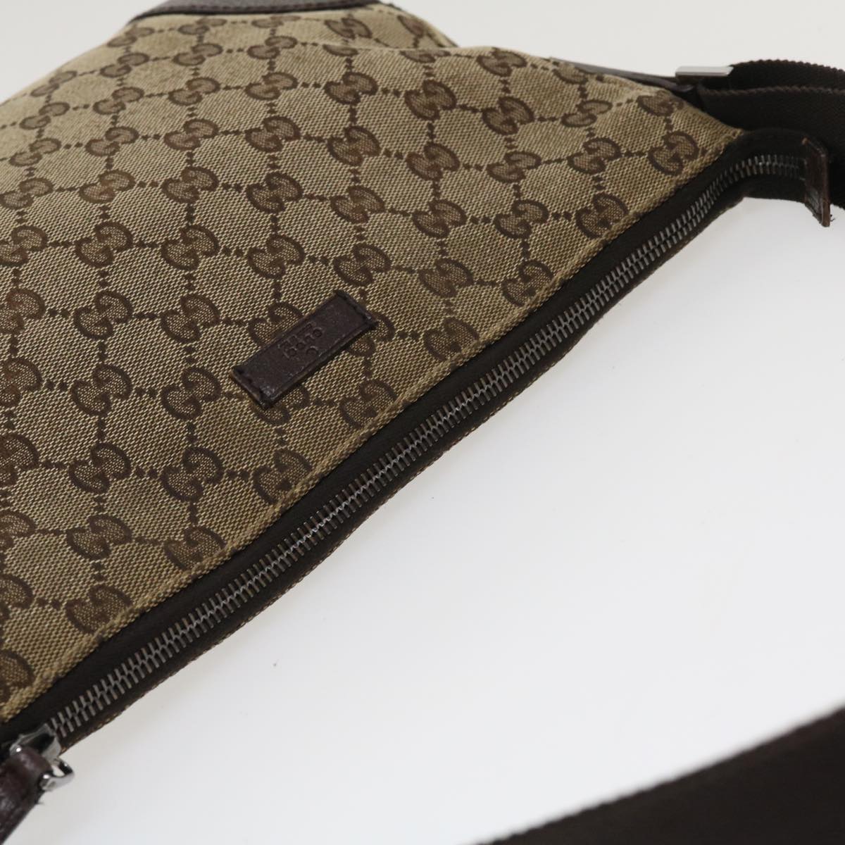 GUCCI GG Canvas Shoulder Bag Canvas Beige Brown 114273 Auth ac1767