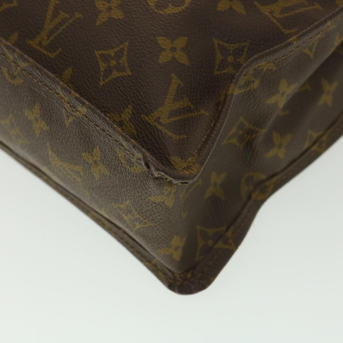 LOUIS VUITTON Monogram Sac Plat Hand Bag M51140 LV Auth ac1782