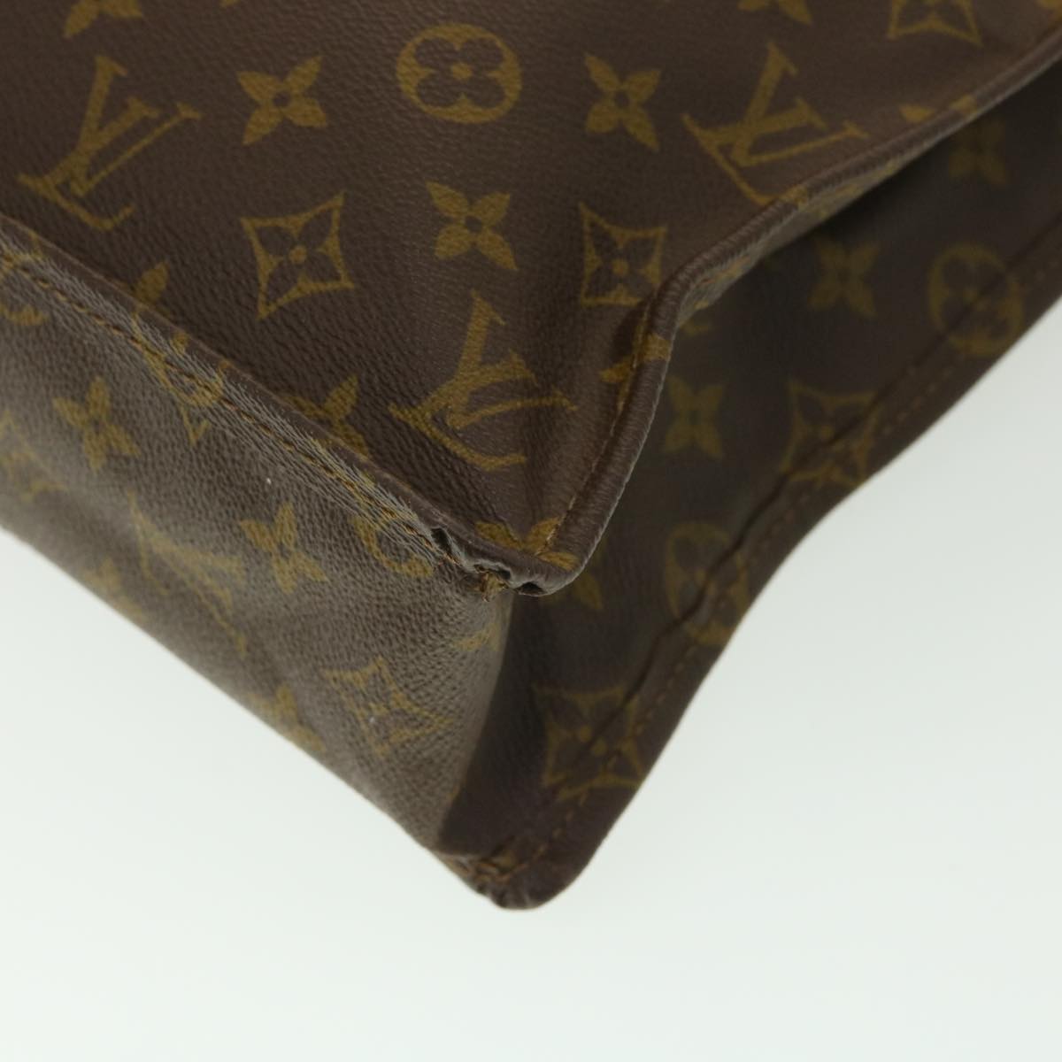 LOUIS VUITTON Monogram Sac Plat Hand Bag M51140 LV Auth ac1782