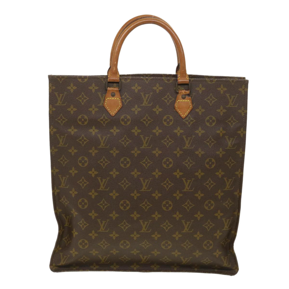 LOUIS VUITTON Monogram Sac Plat Hand Bag M51140 LV Auth ac1782