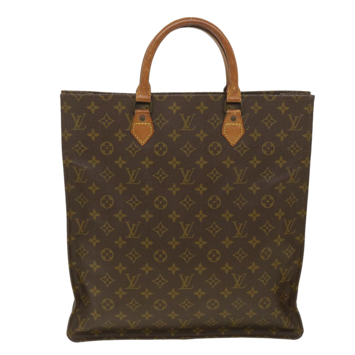 LOUIS VUITTON Monogram Sac Plat Hand Bag M51140 LV Auth ac1782 - 0