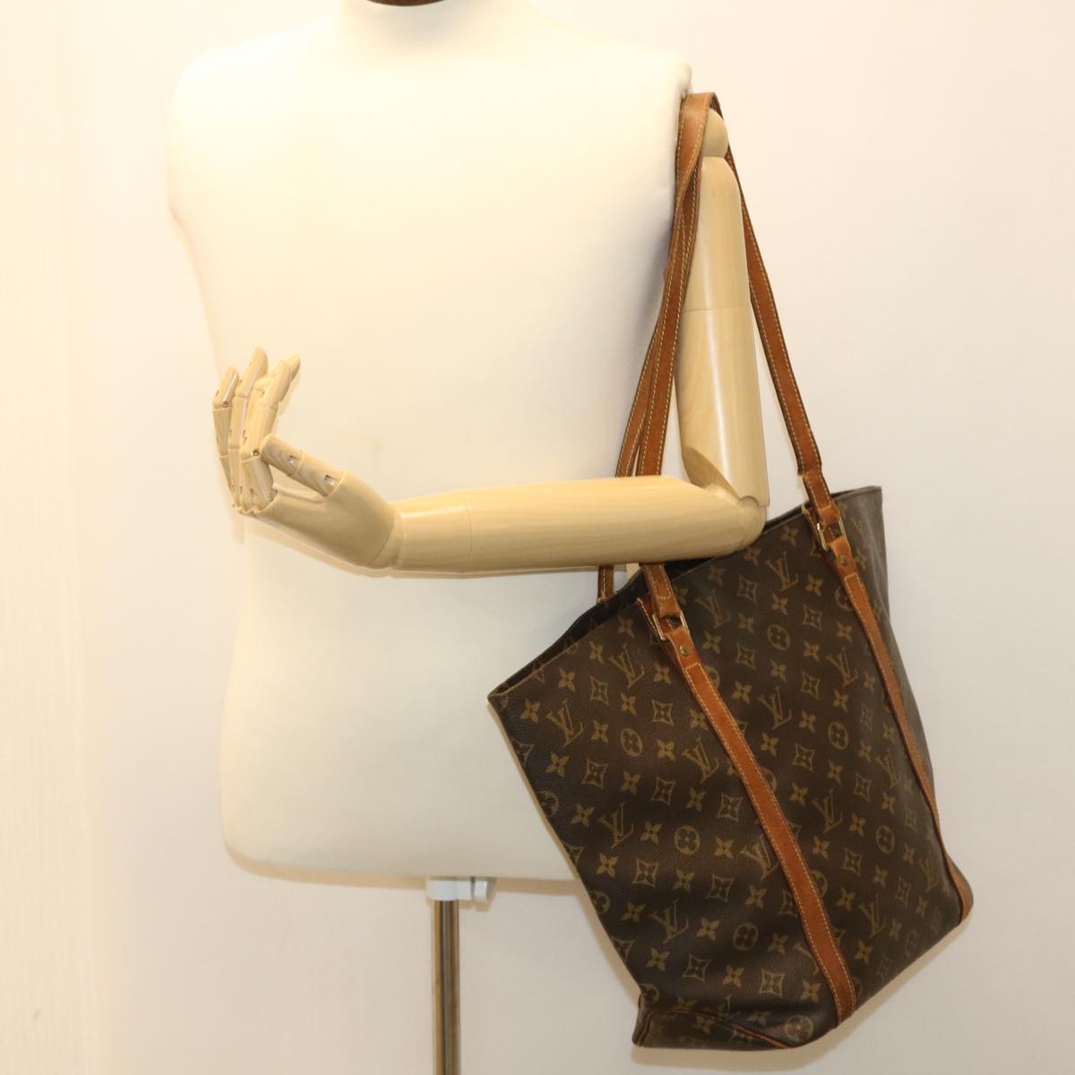 LOUIS VUITTON Monogram Sac Shopping Tote Bag M51108 LV Auth ac1783