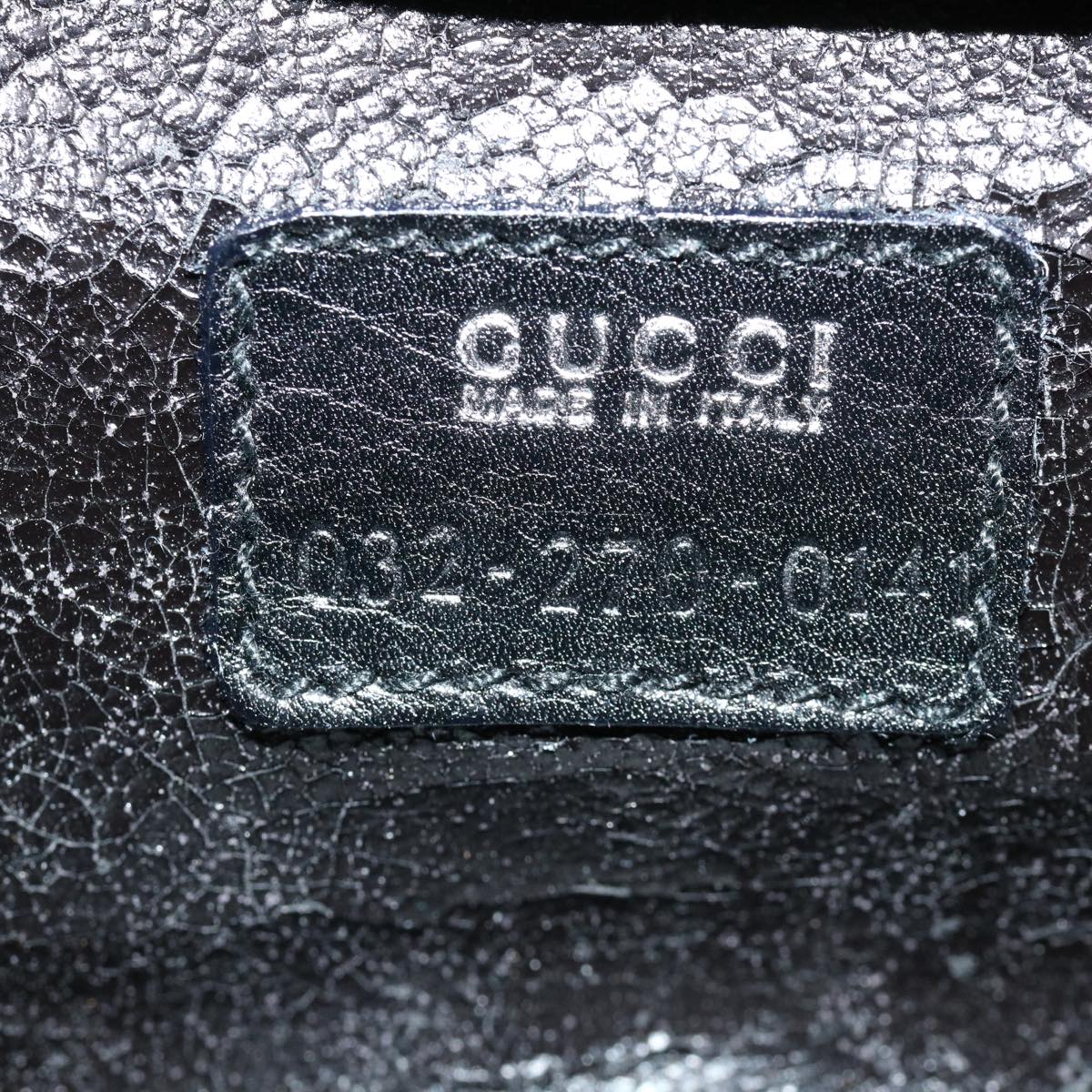 GUCCI Vanity Cosmetic Pouch Leather Black 032 270 0141 Auth ac1828